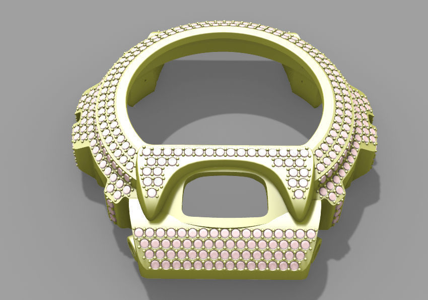 Watch case full of stones compatible with DW-6900 3D print model_22