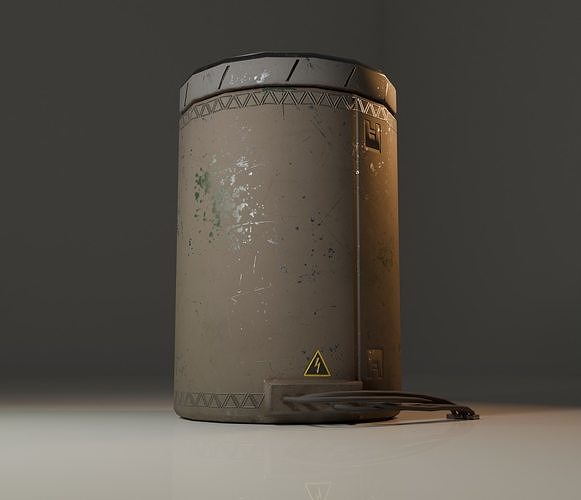 Futuristic Industrial Container Low-poly 3D model