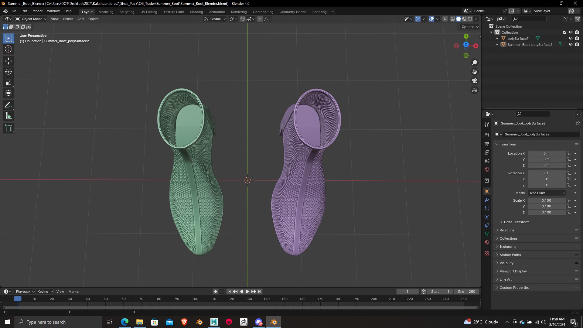 Summer Gear heels Collection 5 different footwears Print Ready 3D print model_51