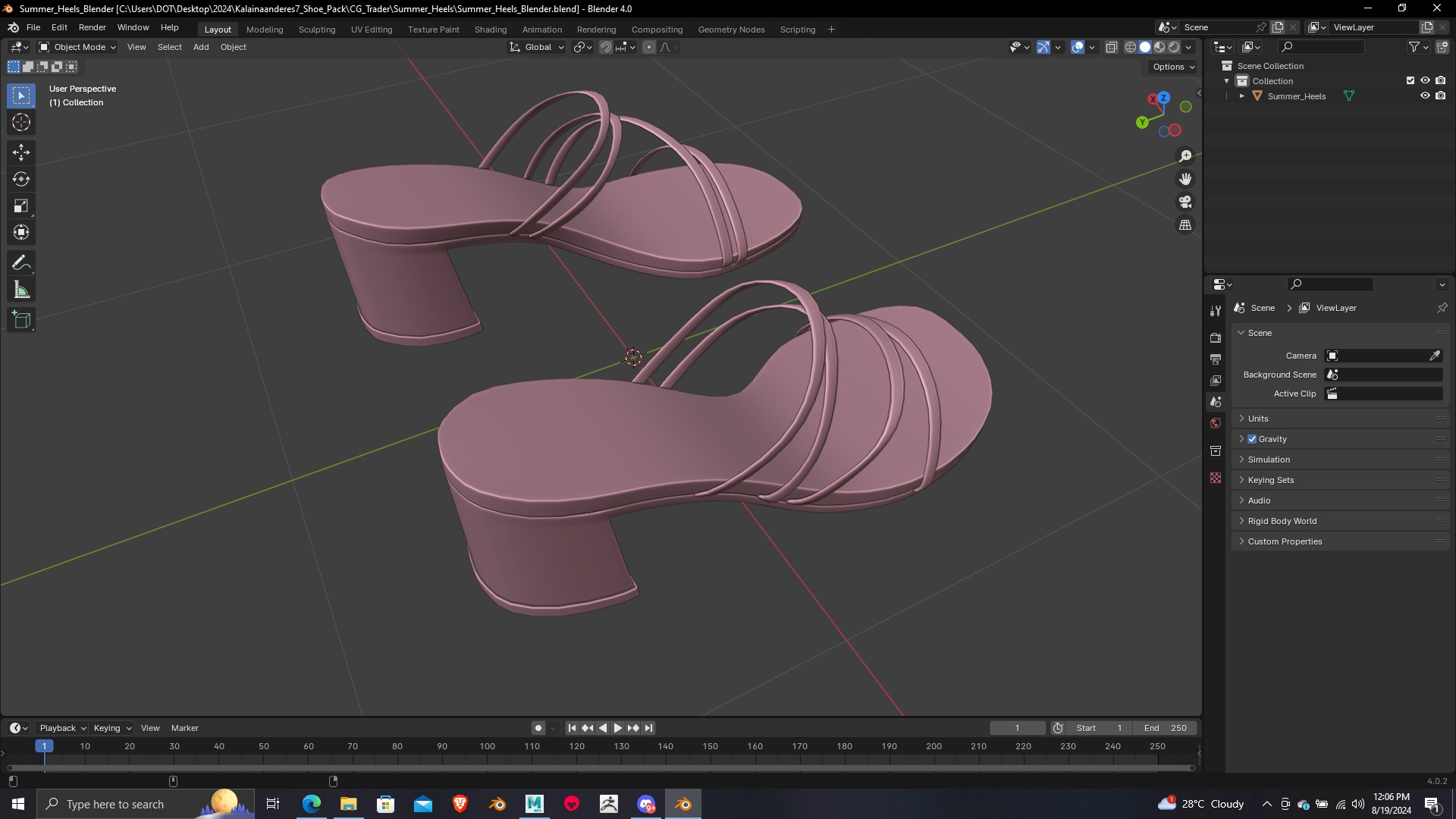 Summer Gear heels Collection 5 different footwears Print Ready 3D print model_62