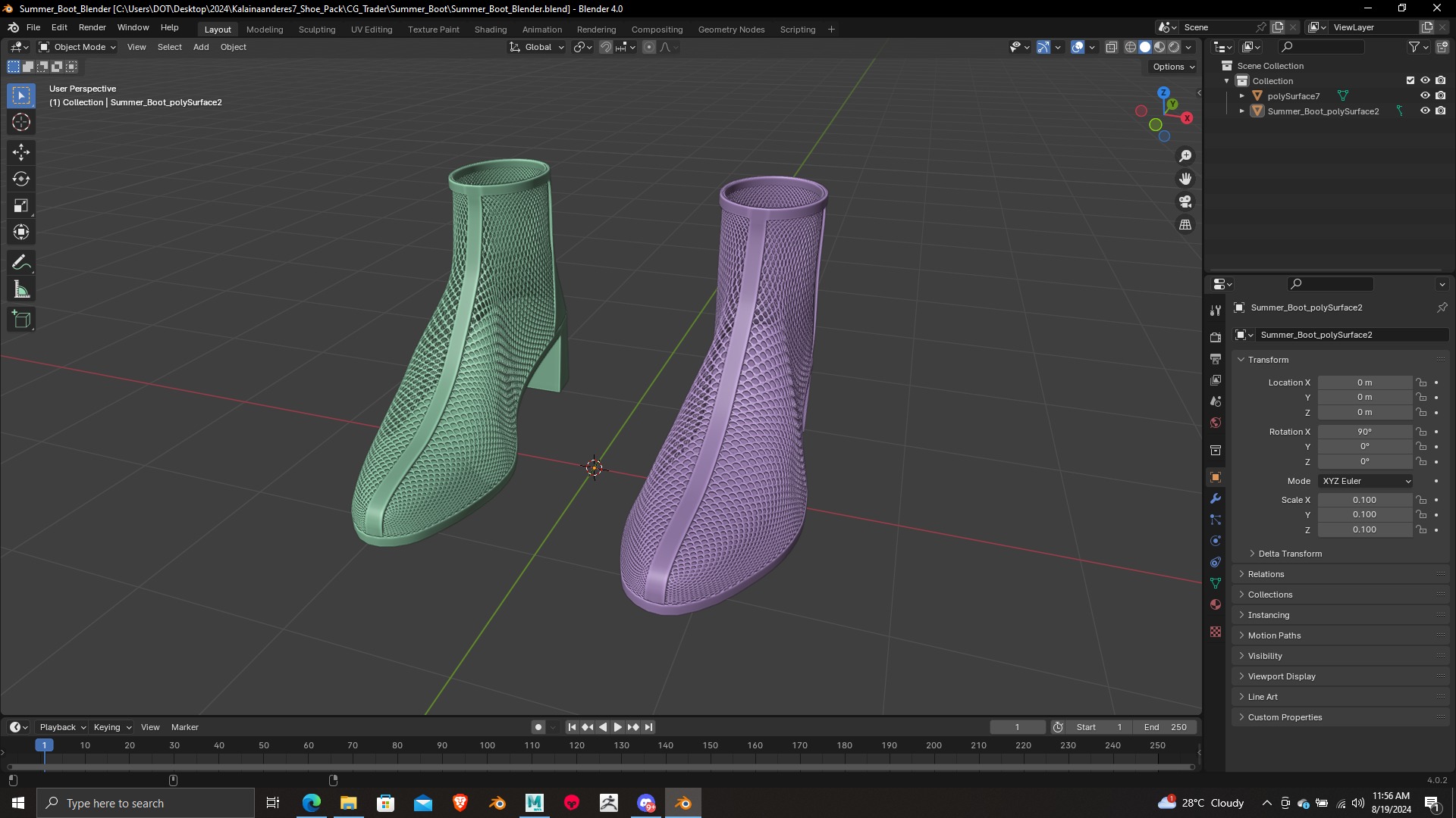 Summer Gear heels Collection 5 different footwears Print Ready 3D print model_47