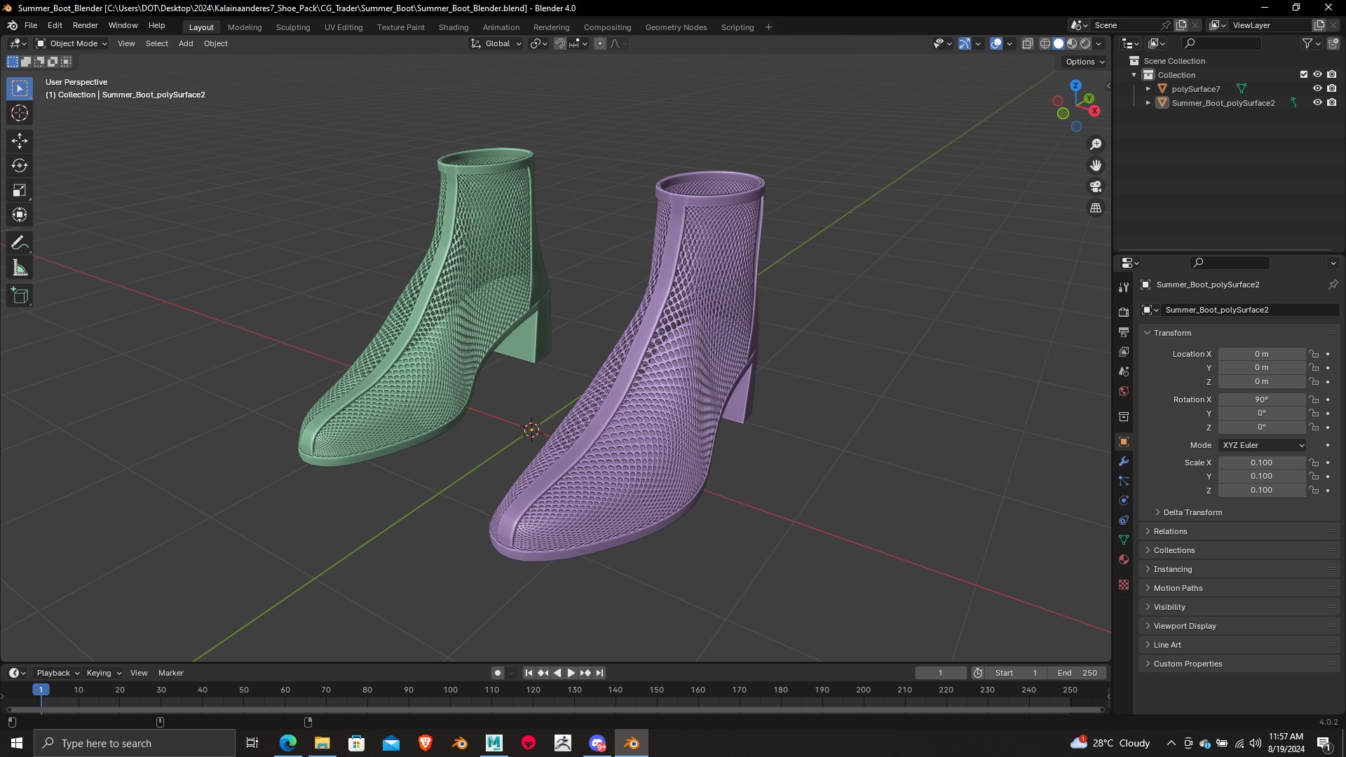 Summer Gear heels Collection 5 different footwears Print Ready 3D print model_50