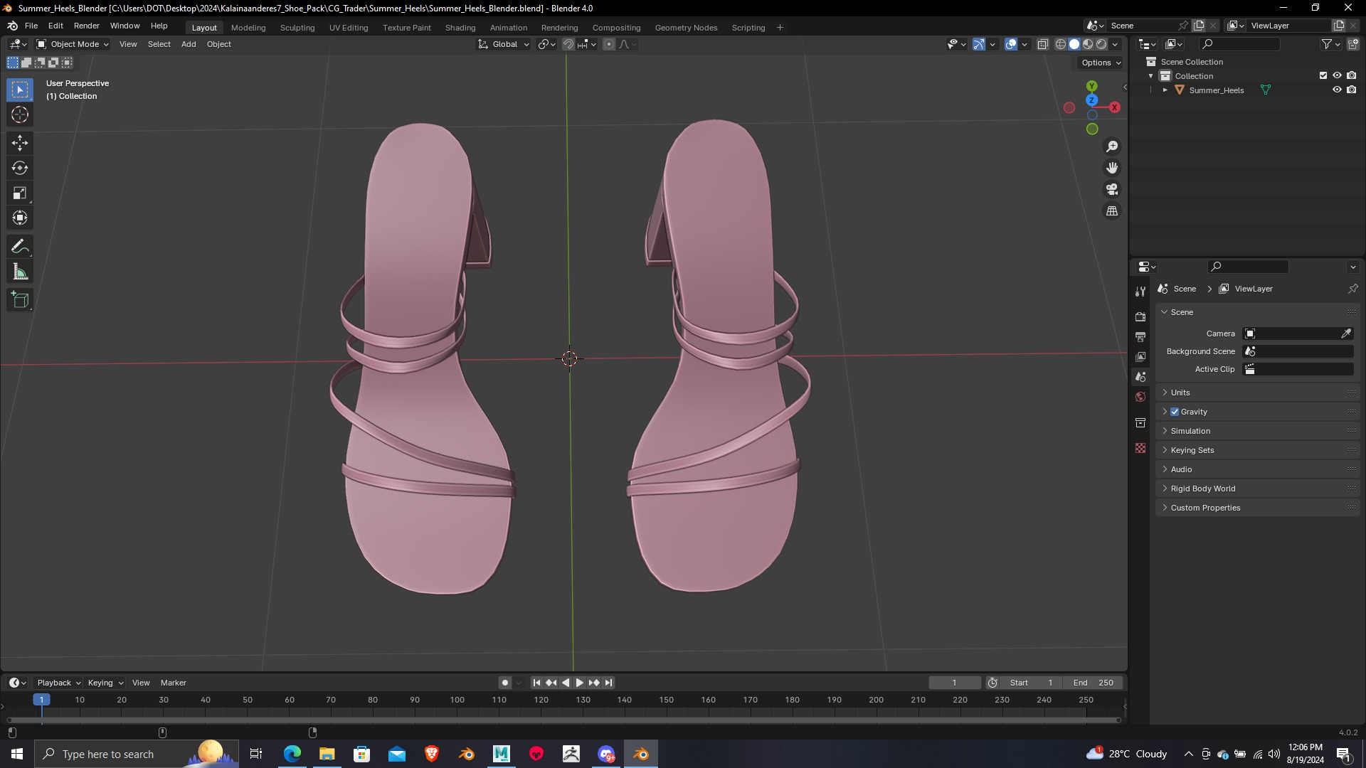 Summer Gear heels Collection 5 different footwears Print Ready 3D print model_59