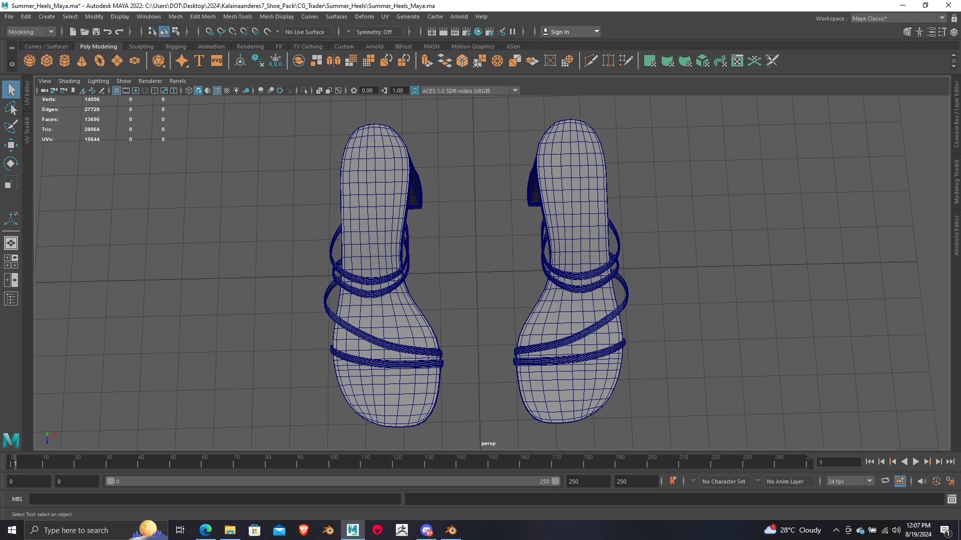 Summer Gear heels Collection 5 different footwears Print Ready 3D print model_67