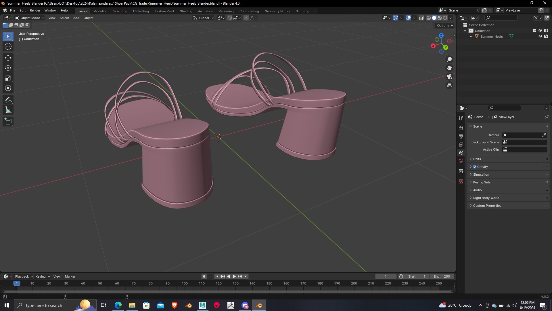 Summer Gear heels Collection 5 different footwears Print Ready 3D print model_61