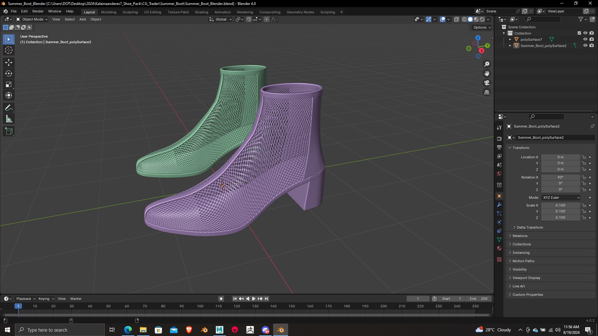 Summer Gear heels Collection 5 different footwears Print Ready 3D print model_46