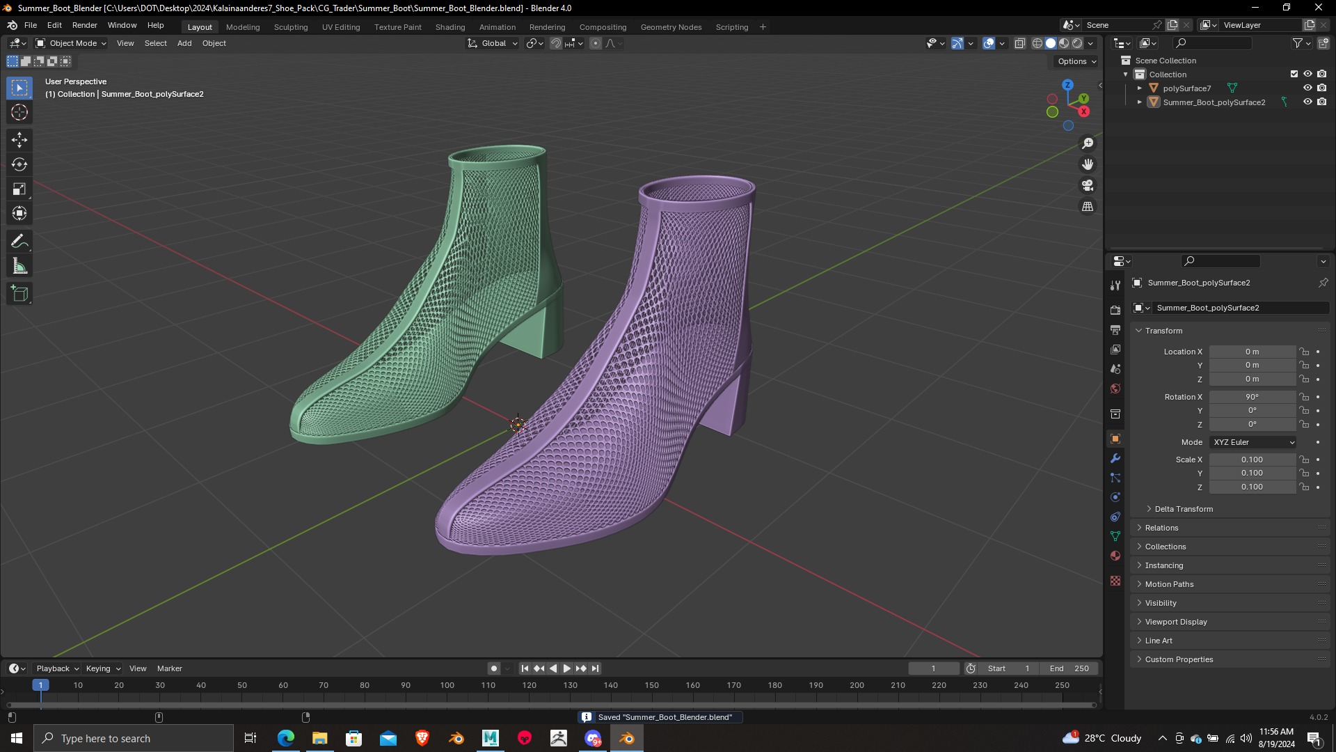Summer Gear heels Collection 5 different footwears Print Ready 3D print model_45