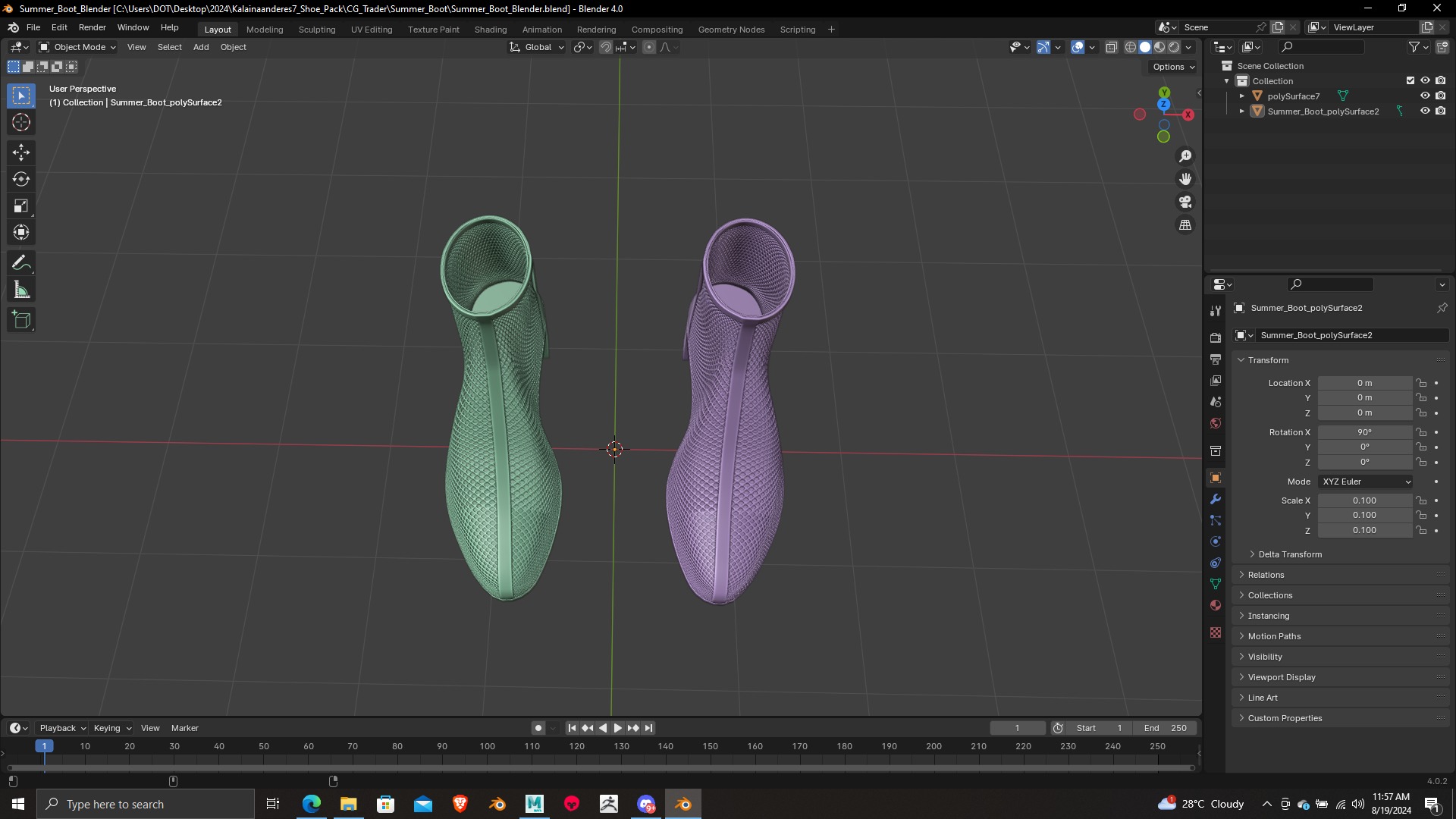 Summer Gear heels Collection 5 different footwears Print Ready 3D print model_49