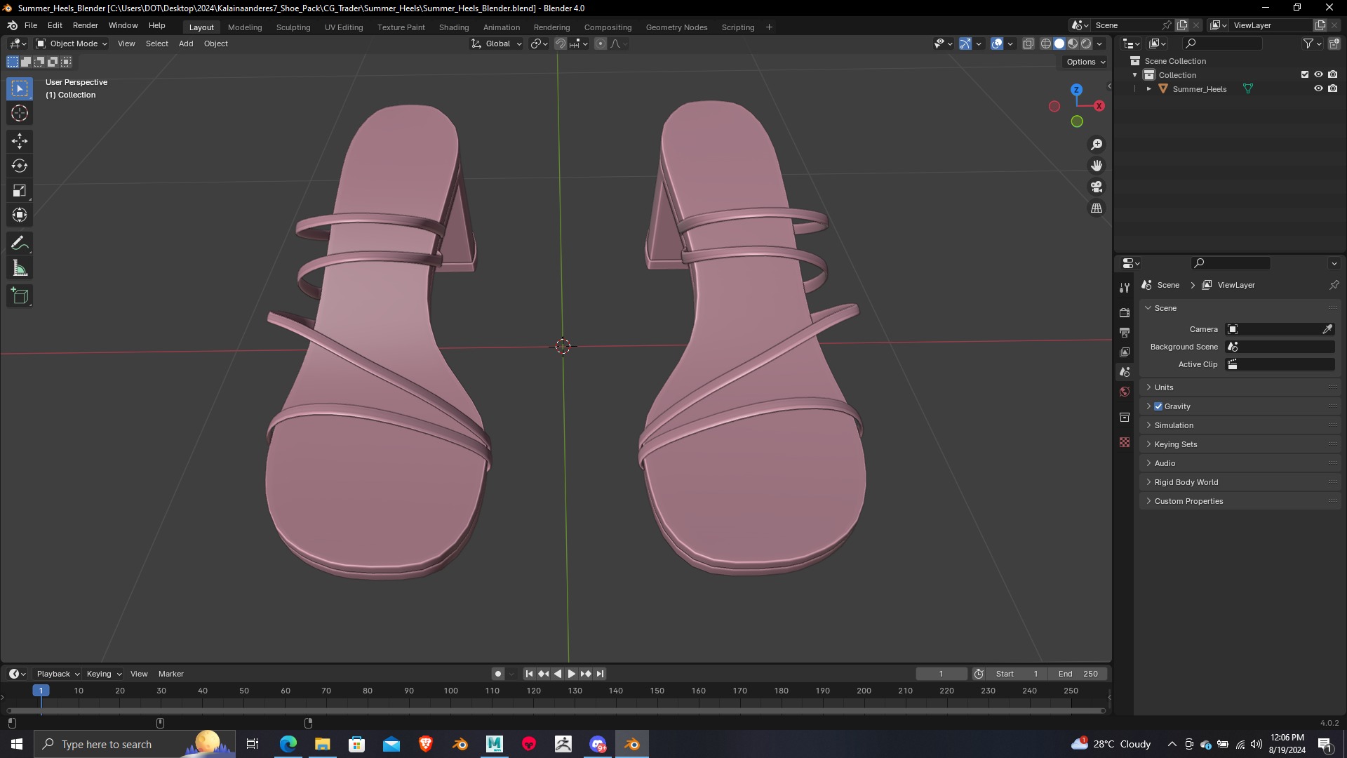 Summer Gear heels Collection 5 different footwears Print Ready 3D print model_58