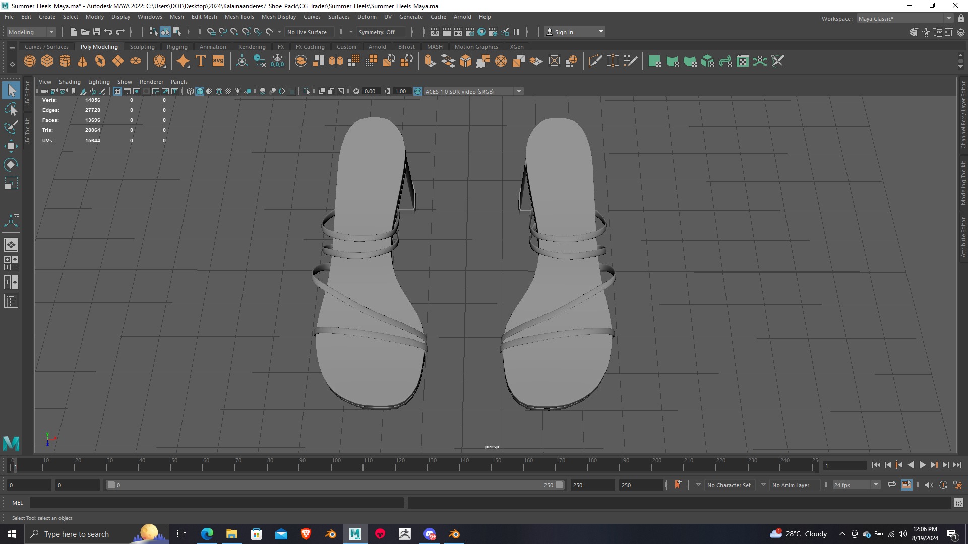 Summer Gear heels Collection 5 different footwears Print Ready 3D print model_64