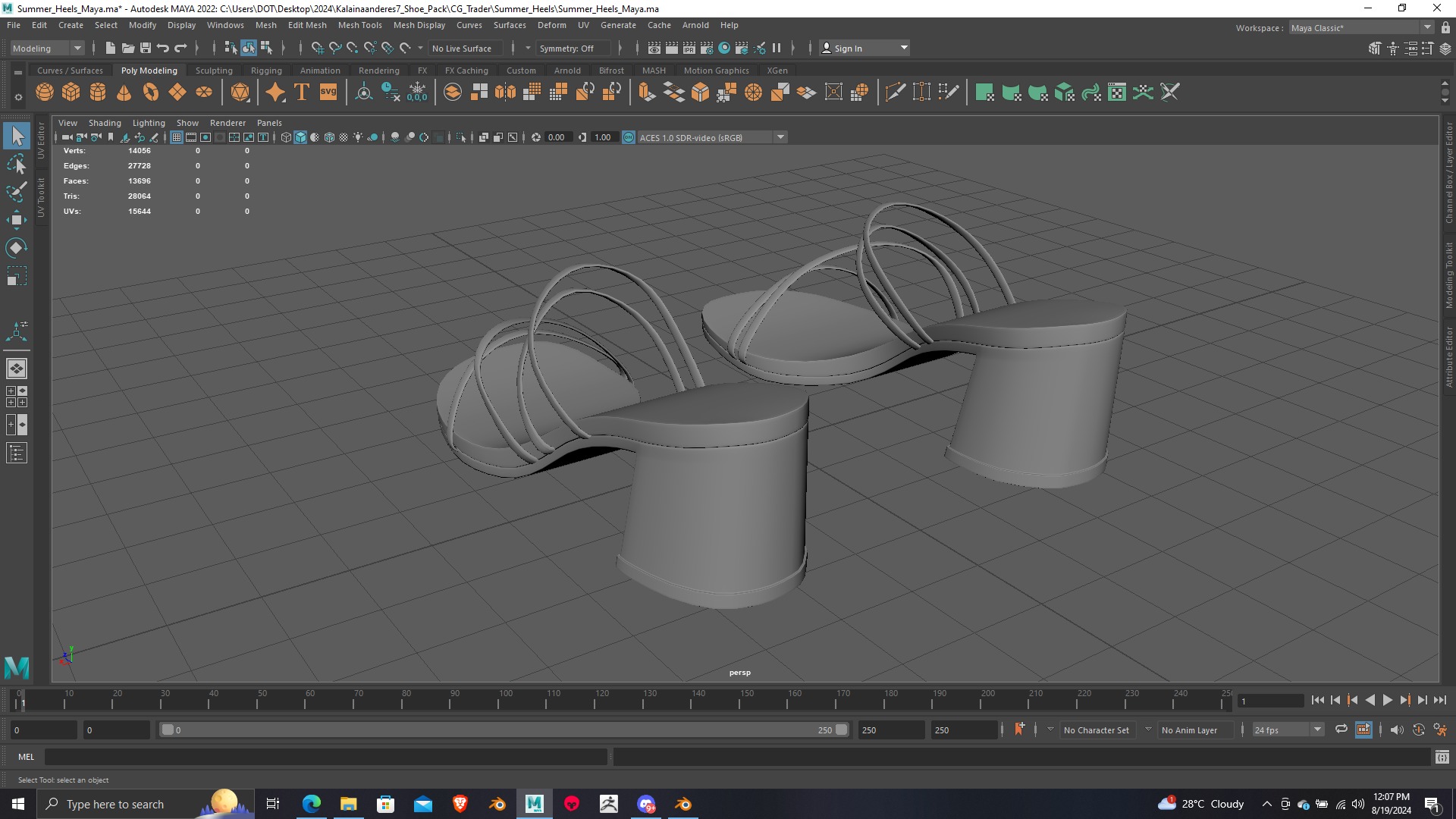 Summer Gear heels Collection 5 different footwears Print Ready 3D print model_66