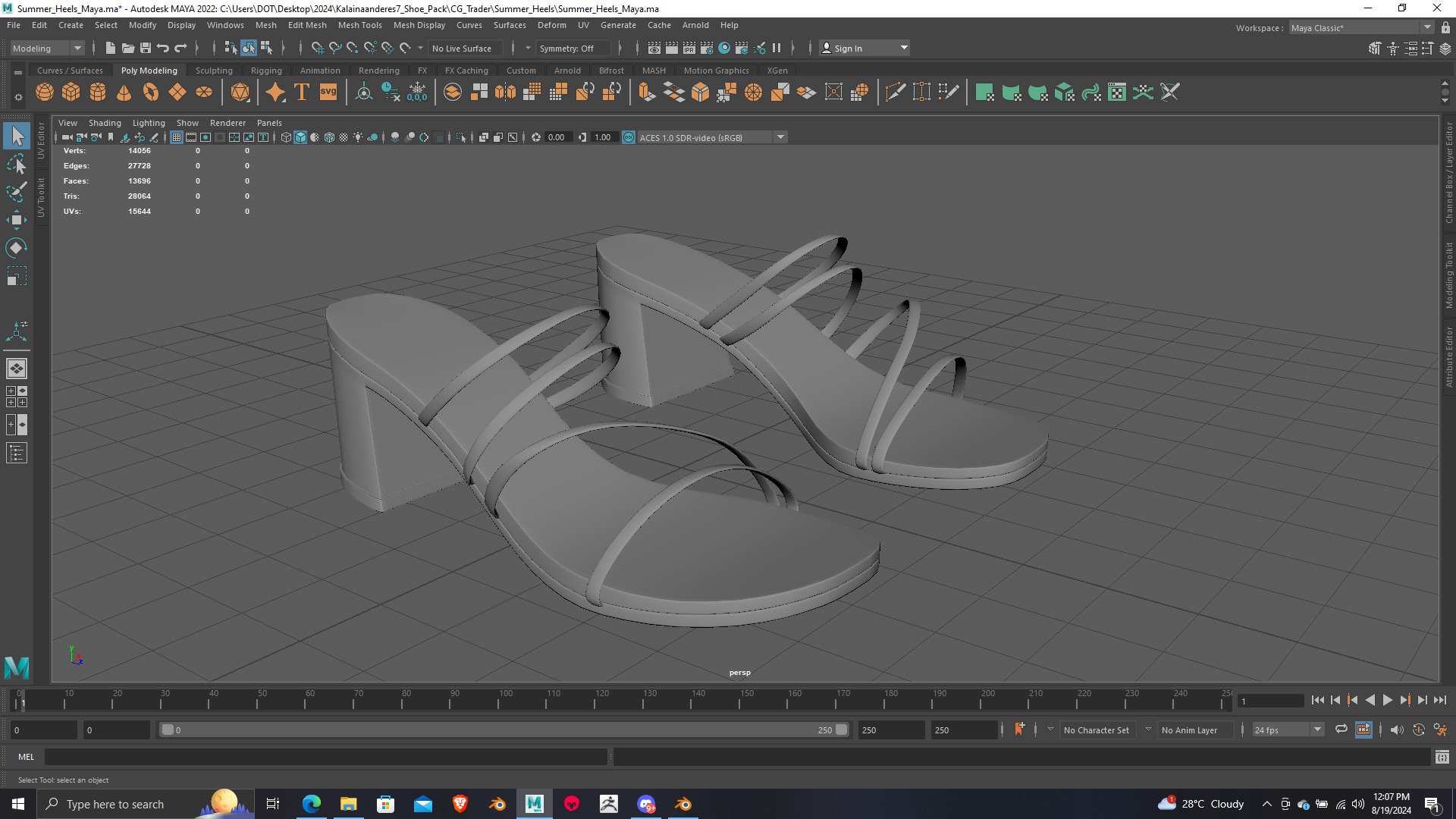 Summer Gear heels Collection 5 different footwears Print Ready 3D print model_65