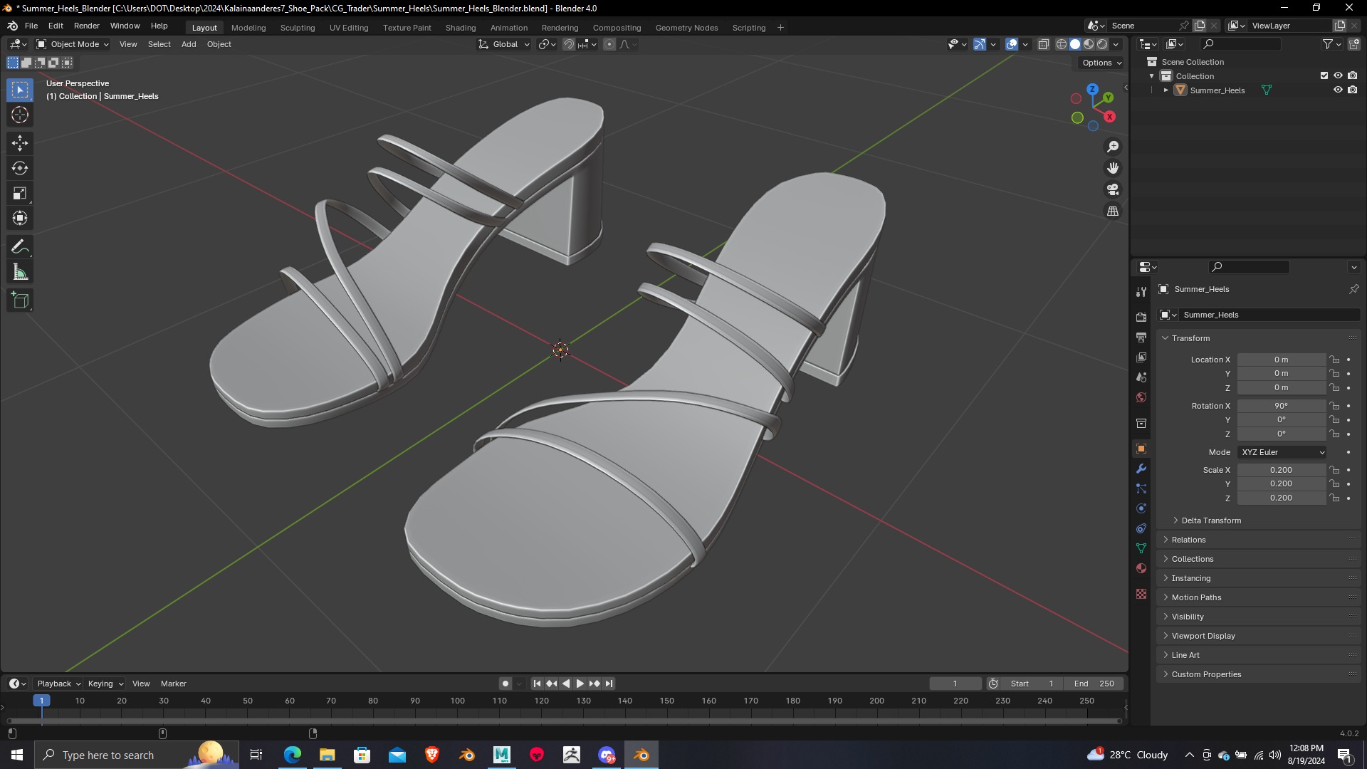 Summer Gear heels Collection 5 different footwears Print Ready 3D print model_68