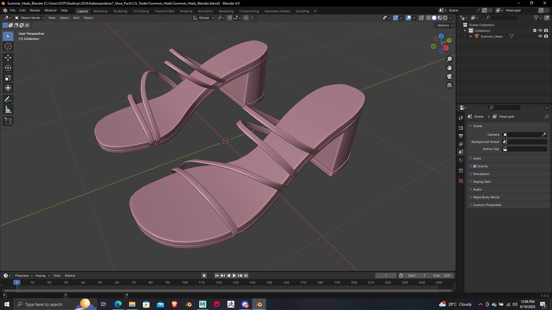 Summer Gear heels Collection 5 different footwears Print Ready 3D print model_57