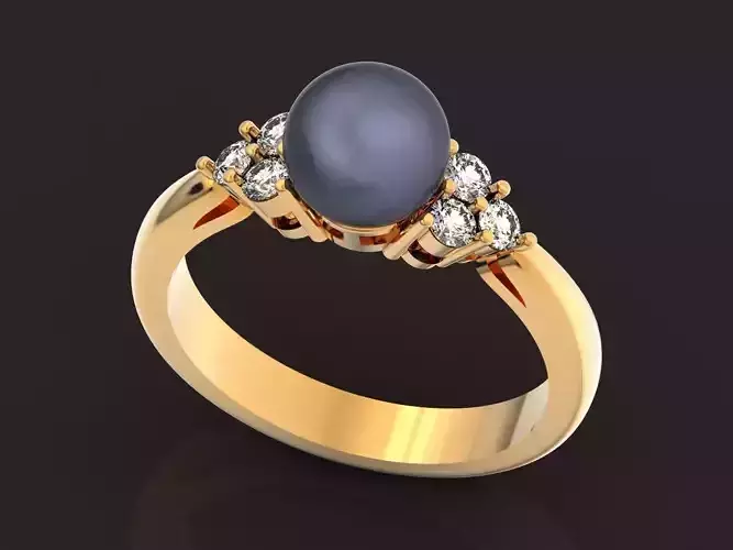 pearl ring  and diamond ring  1299
