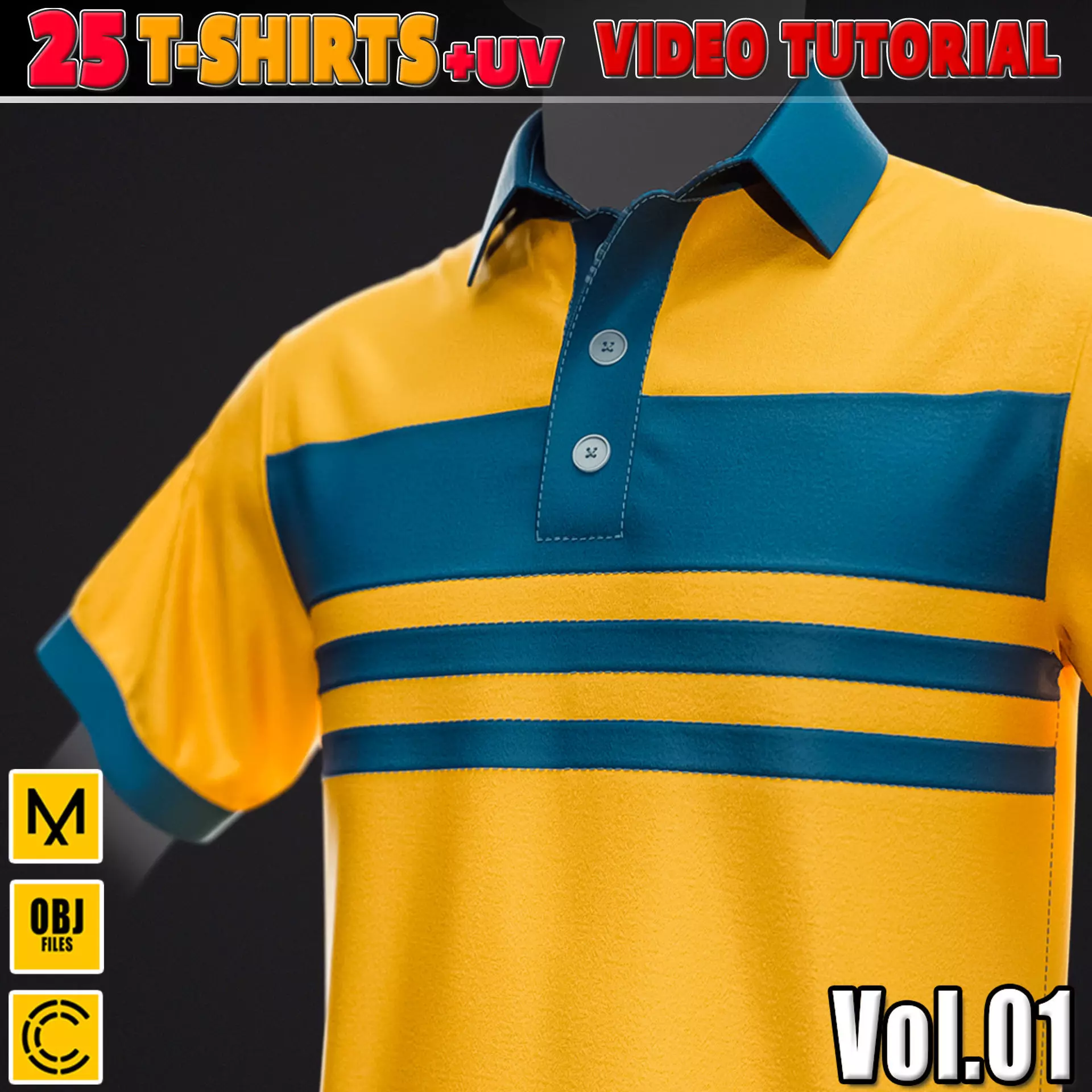 25 In 1 T-Shirts And  Video Tutorial  Vol01 3D model_0