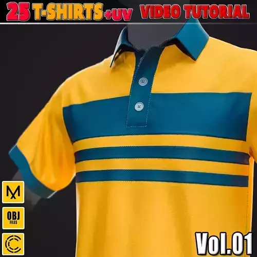 25 In 1 T-Shirts And  Video Tutorial  Vol01 3D model