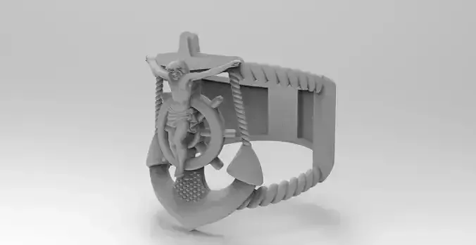 anillo cristo ancla 
