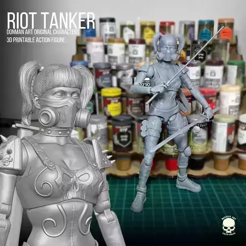 Riot Tanker Donman art Original 3D printable full action figure 3D print model