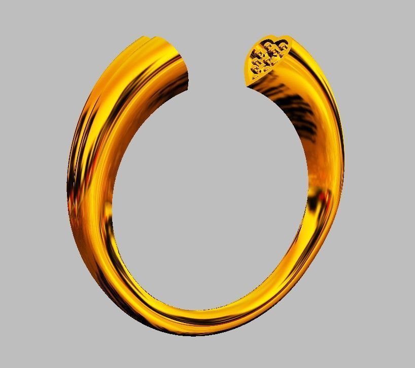 Heart Diamond Open Ring 3D print model_10