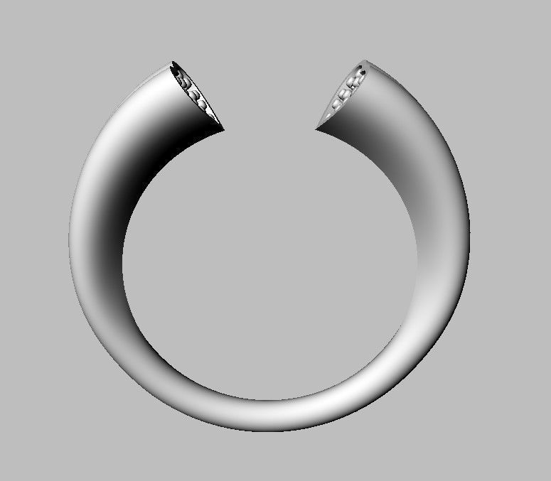 Heart Diamond Open Ring 3D print model_13