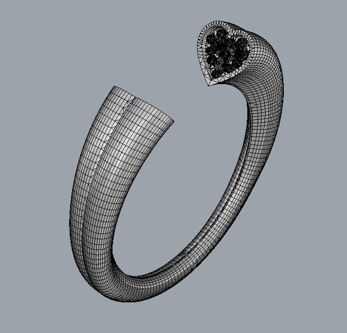 Heart Diamond Open Ring 3D print model_20