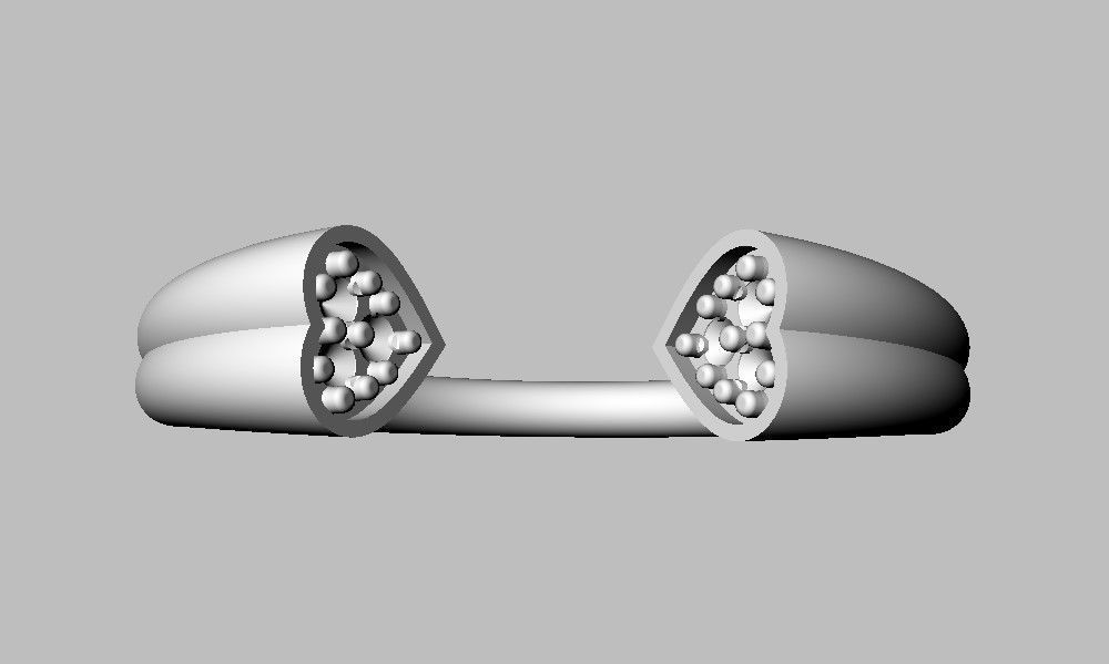 Heart Diamond Open Ring 3D print model_16