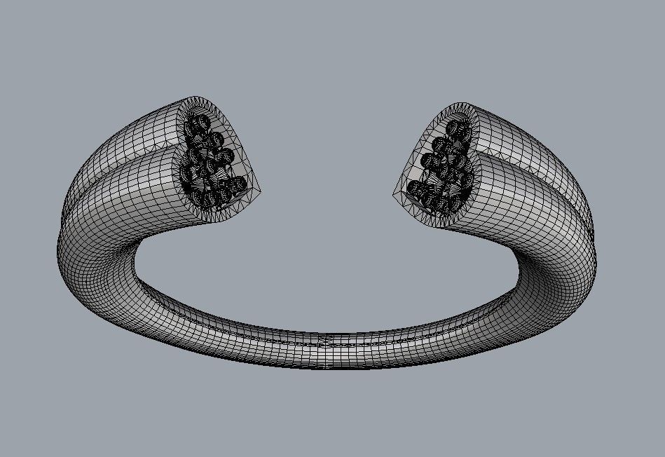 Heart Diamond Open Ring 3D print model_19