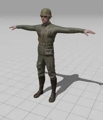 soldier walking Free low-poly 3D model