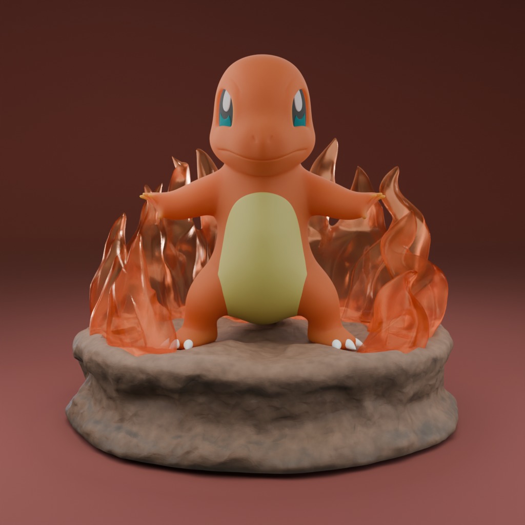 Charmander Pokemon Diorama Ready to Print 3D print model_1