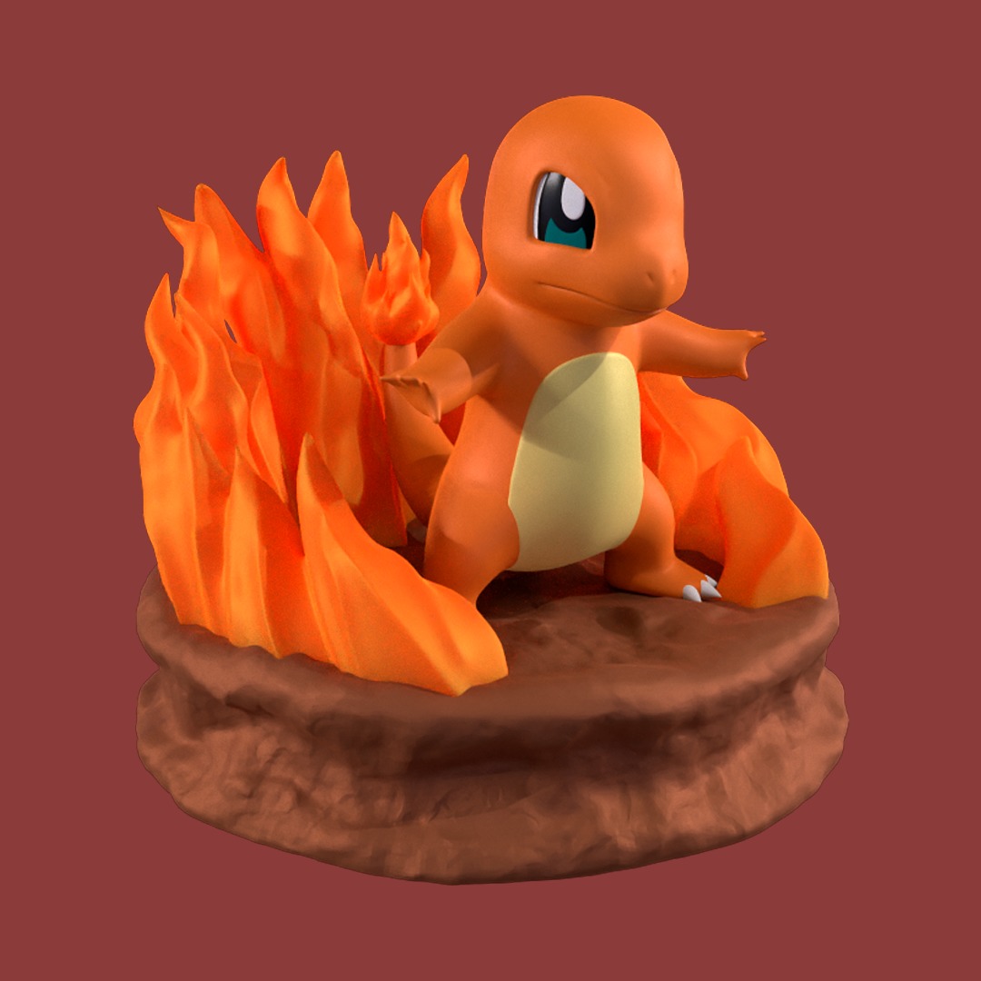 Charmander Pokemon Diorama Ready to Print 3D print model_2