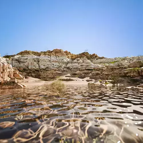 Rugged Rocky Lush Lake Outcrop Environment Terrain 3D model