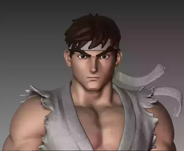 Street Fighter Ryu Alpha Headsculpt - Jada Toys Sh Figuarts 3D print model