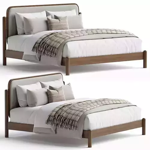 Caroline Smoked Oak Bed BurceDecor