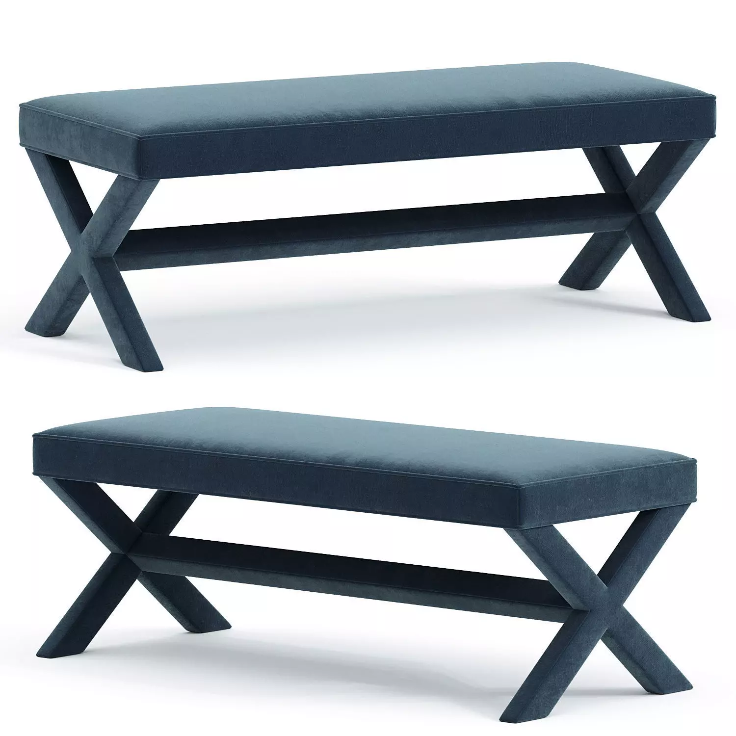 Double X Bench BurceDecor 3D model_0