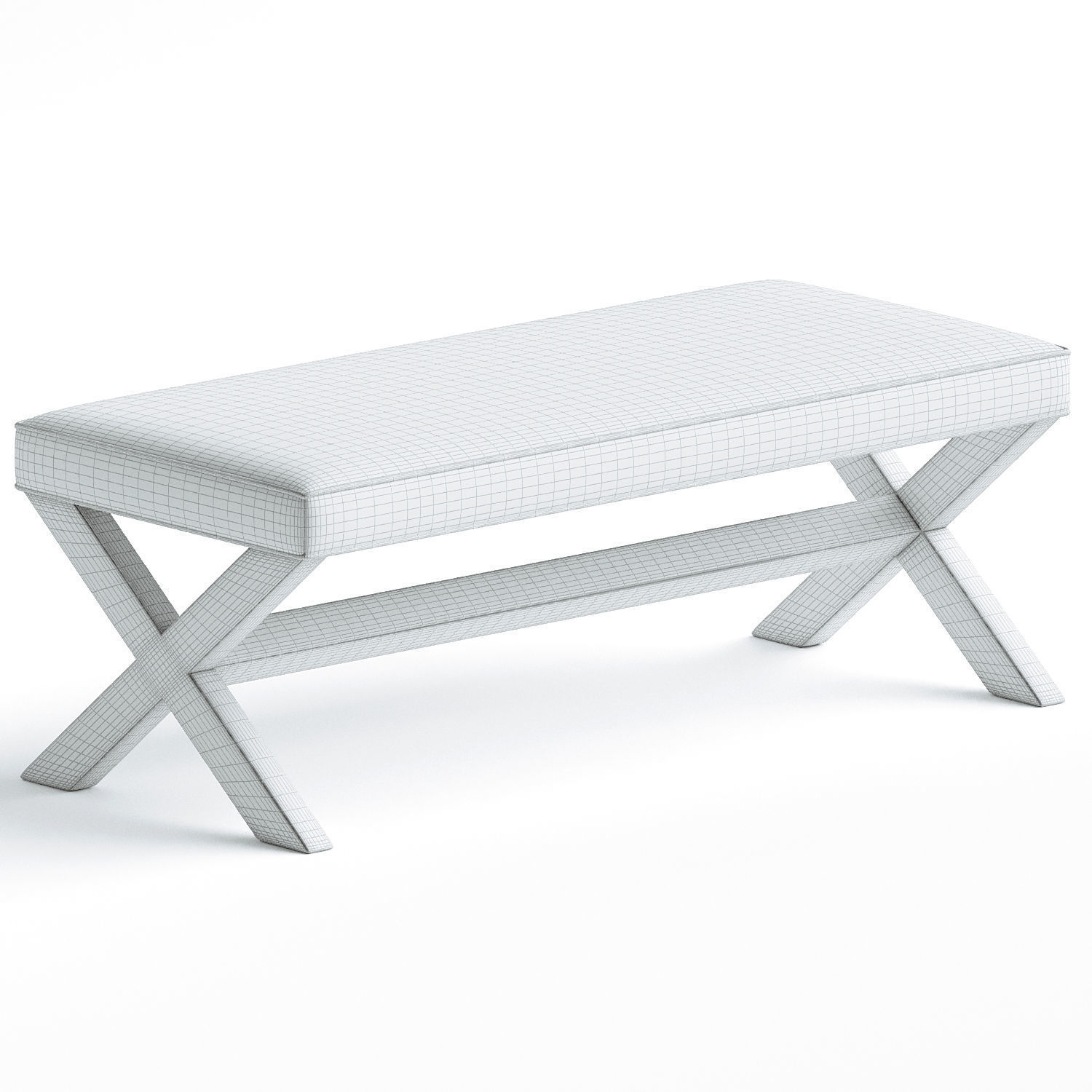Double X Bench BurceDecor 3D model_2
