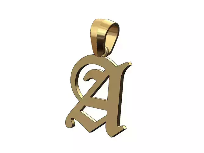 A gothic old english initial pendant charm bail