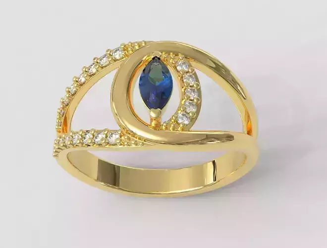 Marquise Gemstone Diamond Ring