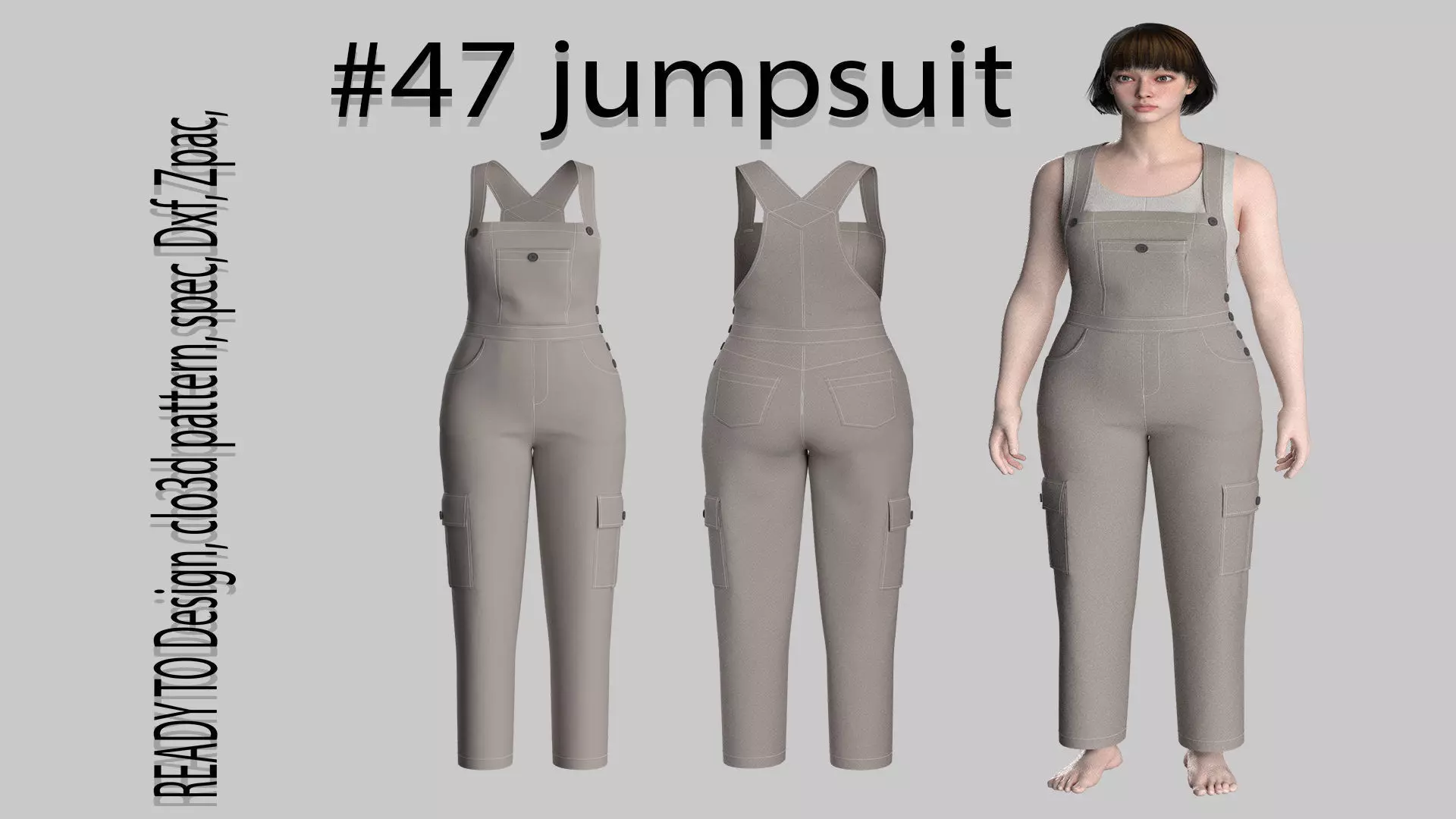 47 jumpsuit pattern 3D print model_0