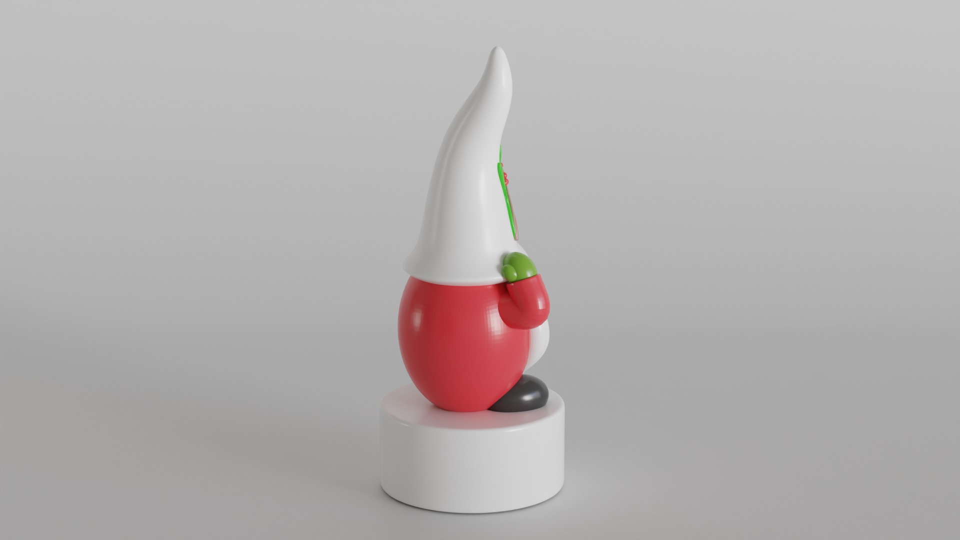 Festive Gnome with Holly Hat 3D print model_4