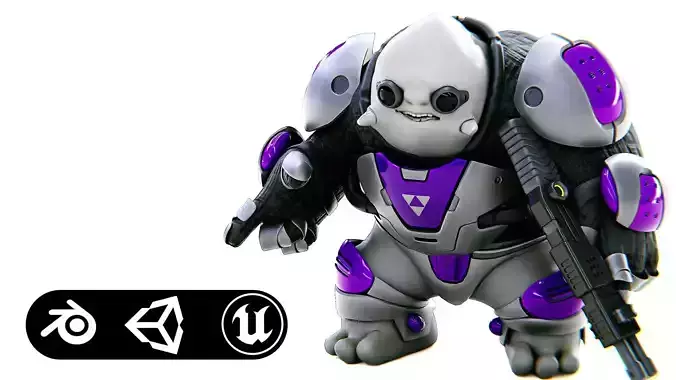 ALIEN MOBBY B-3  Rigged for Unreal Engine - Unity - MIXAMO