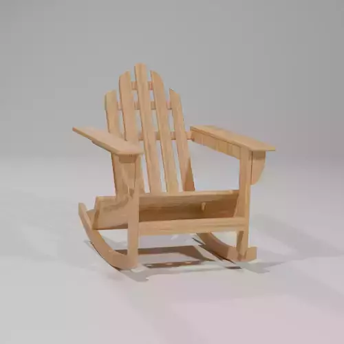 Stunning Wooden Adirondack Rocking Chair 3D Model