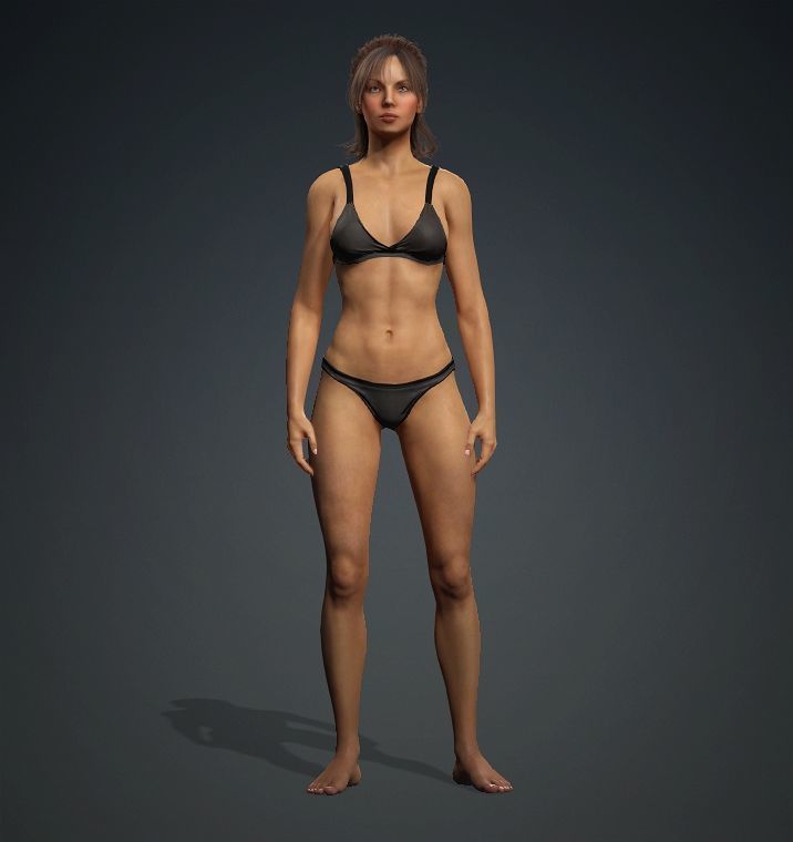  3D Female Character Model Low-poly 3D model_1
