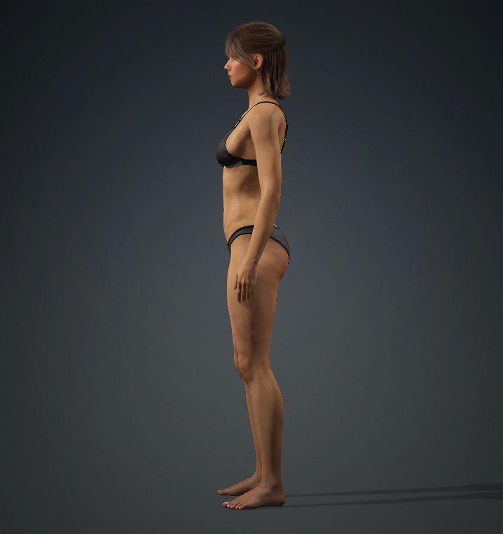  3D Female Character Model Low-poly 3D model_5