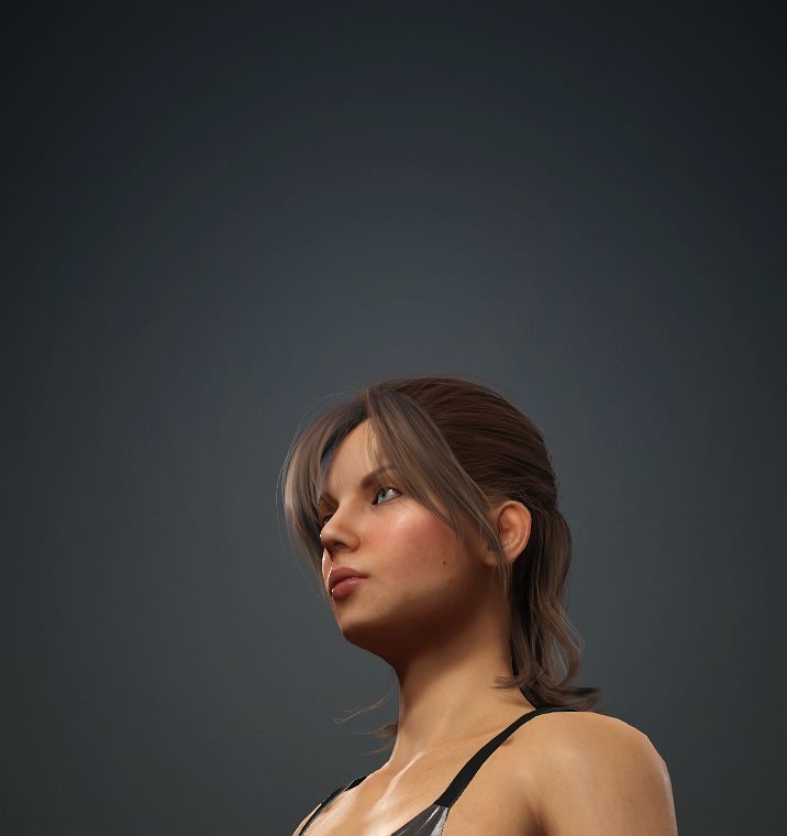  3D Female Character Model Low-poly 3D model_7