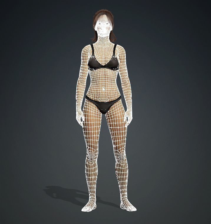  3D Female Character Model Low-poly 3D model_3