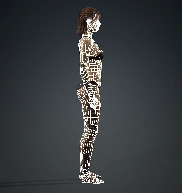  3D Female Character Model Low-poly 3D model_4