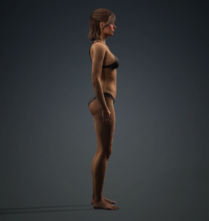  3D Female Character Model Low-poly 3D model_2