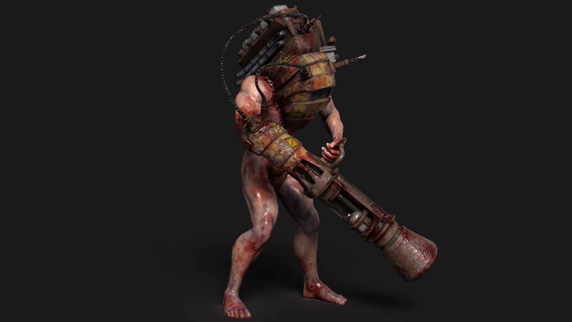 Sci-fi Cyber Victim 2 Low-poly 3D model_13