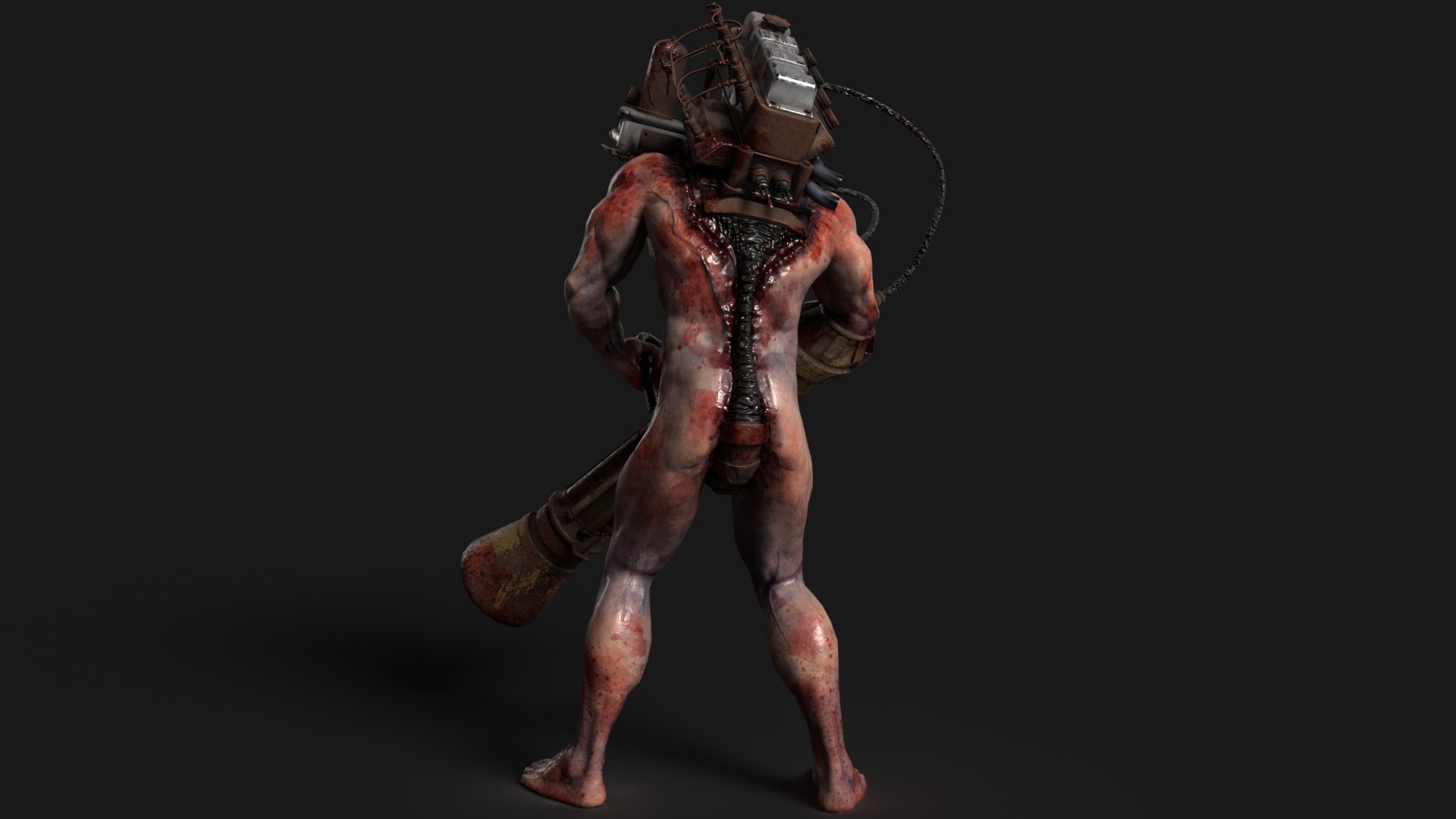 Sci-fi Cyber Victim 2 Low-poly 3D model_14